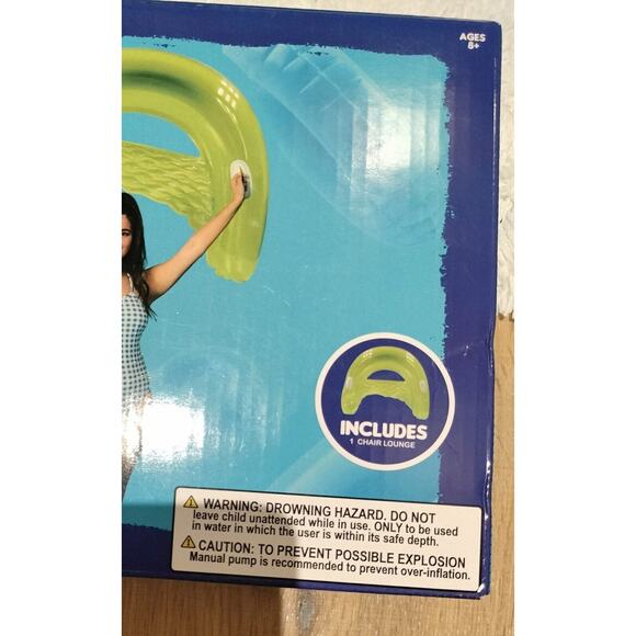 High Five Inflatable Lounge Chair Green Pool Float Swim Toys Floating Lake Beach - Picture 5 of 12